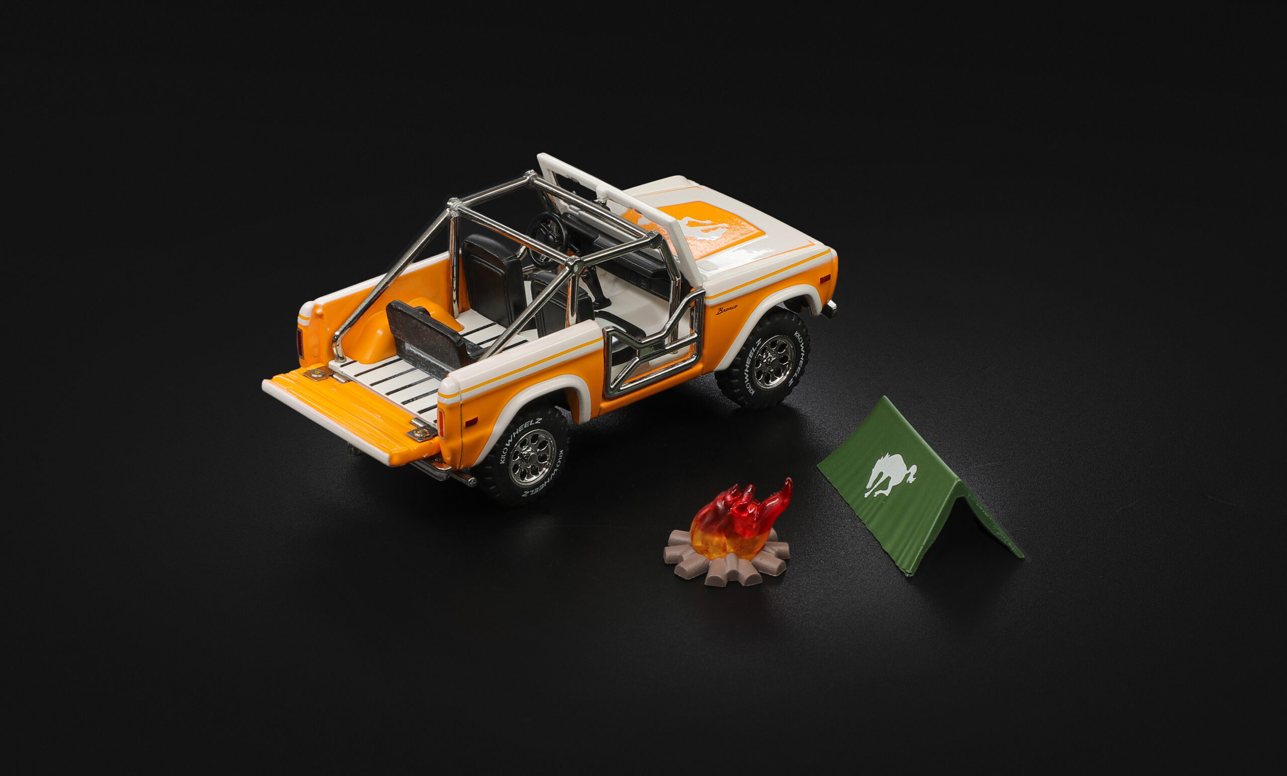 1966 Ford Bronco Orange and White die-cast